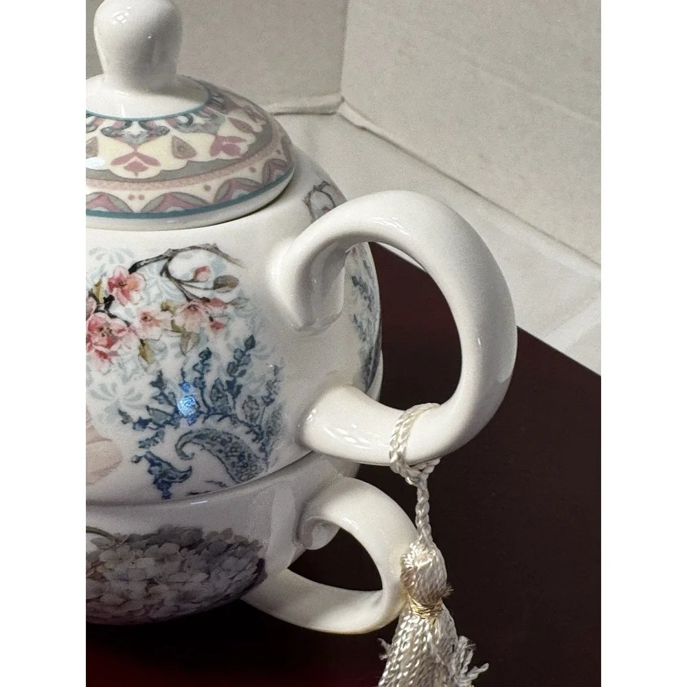 Delton Products Peacock Porcelain Tea for One Set  5.8
